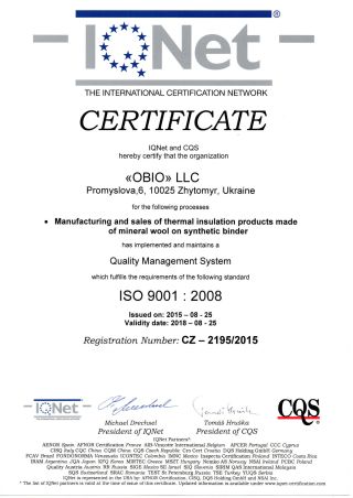 IQNET 9001 quality management system